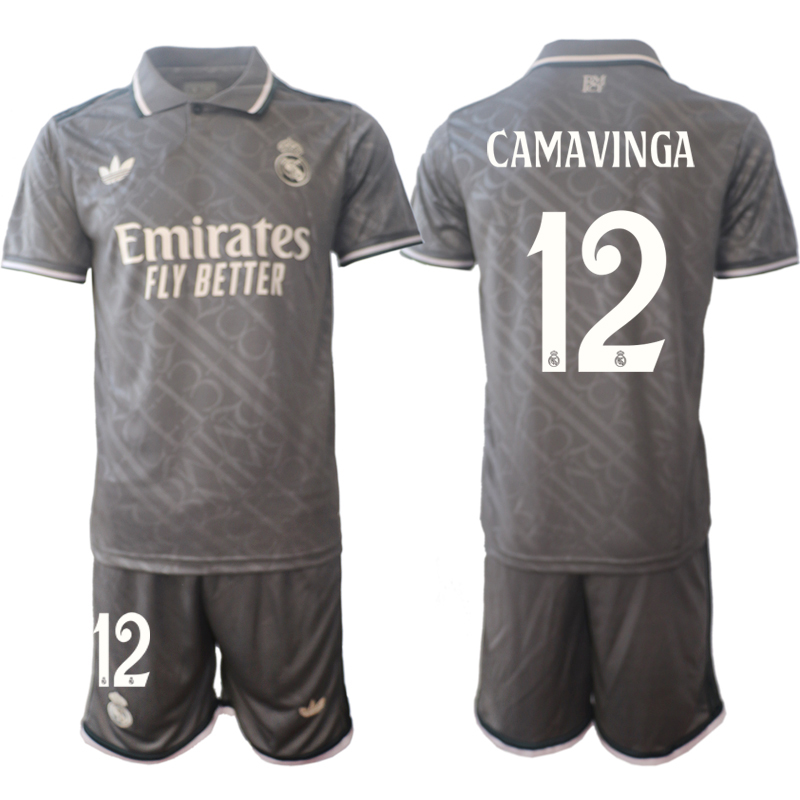 Men 2024-2025 Club Real Madrid away Grey #12 Soccer Jersey